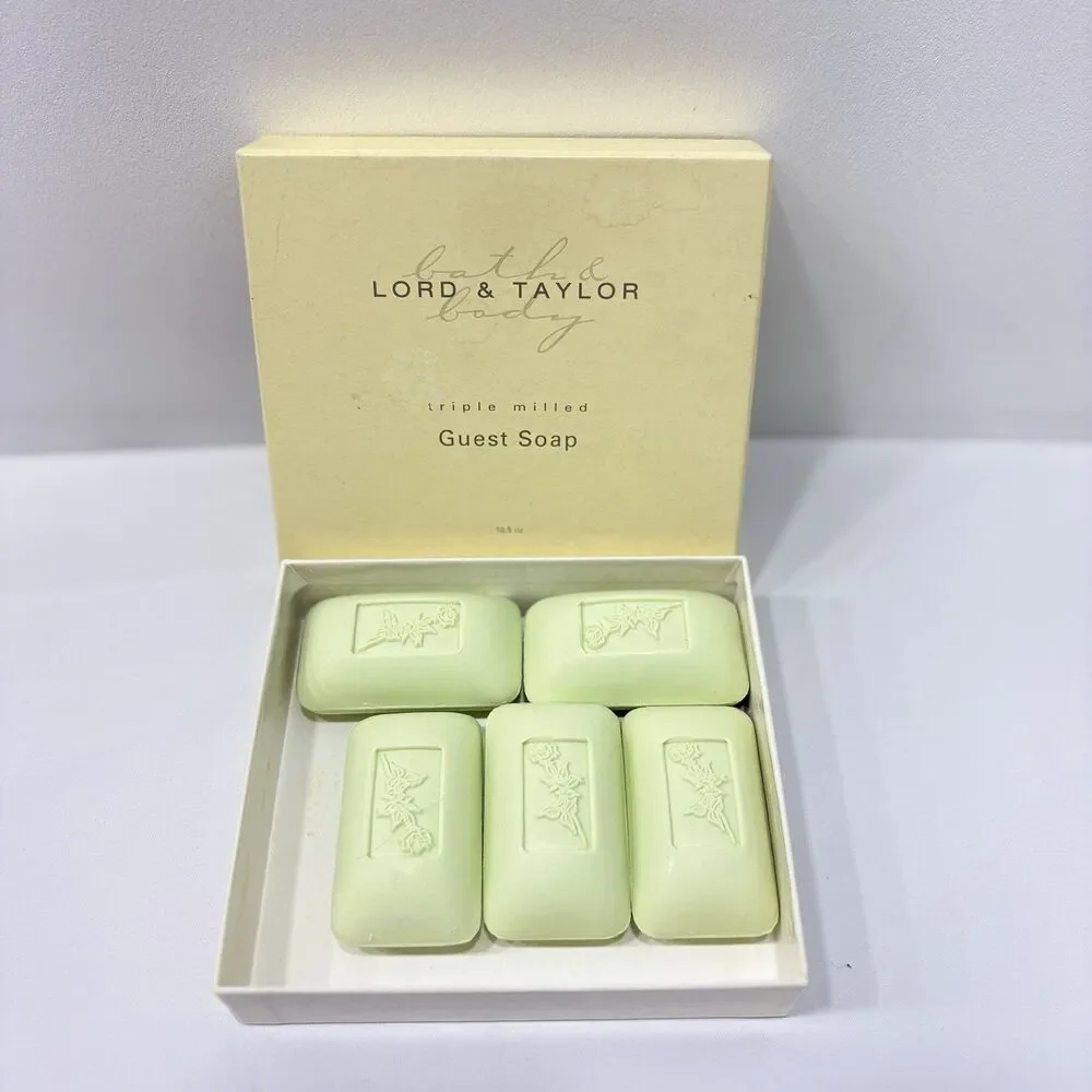 Vtg Lord & Taylor Set of 5 Guest Triple Milled Bath Soaps Herbal 10.5oz Boxed